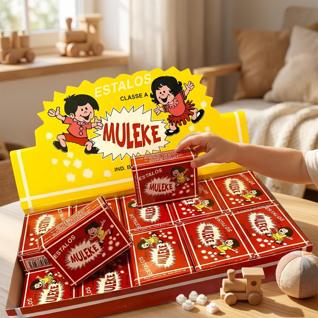 Voce e um fotografo profissional de e-commerce para Brasil. Use a imagem de referencia APENAS como referencia do PRODUTO (forma, proporcoes, textura, cores e acabamento). Nao copie o fundo/cenario da imagem de referencia. Preserve o produto fielmente. Nao redesenhe nem reinterprete o produto. Nao adicione nem remova partes do produto. Nao crie selos, badges, etiquetas ou elementos extras. Foto quadrada 1200x1200, ultra-realista, nitida, com iluminacao profissional e sombra natural. UMA FOTO UNICA, sem colagem, sem mosaico, sem multiplos quadros. Nao desenhe caixas de texto, banners ou placeholders; o texto sera aplicado depois. Pessoas permitidas apenas para demonstrar uso do produto; sem rosto em destaque. Sem textos gerados, sem marcas dagua, sem itens extras. Categoria: Brinquedos. : MULEKE. Paleta: vermelho. Estilo do nicho: estalinho, Brinquedos, uso. Ambiente realista com produto em uso, SEM FUNDO BRANCO, luz natural suave e elementos cotidianos ao redor. Uso previsto: uso diario com praticidade. Paleta próxima a vermelho. Inclua referências visuais a estalinho, Brinquedos, uso. Nicho: Infantil/Bebe. Visual leve e amigavel, cores suaves e aspecto seguro. Props do