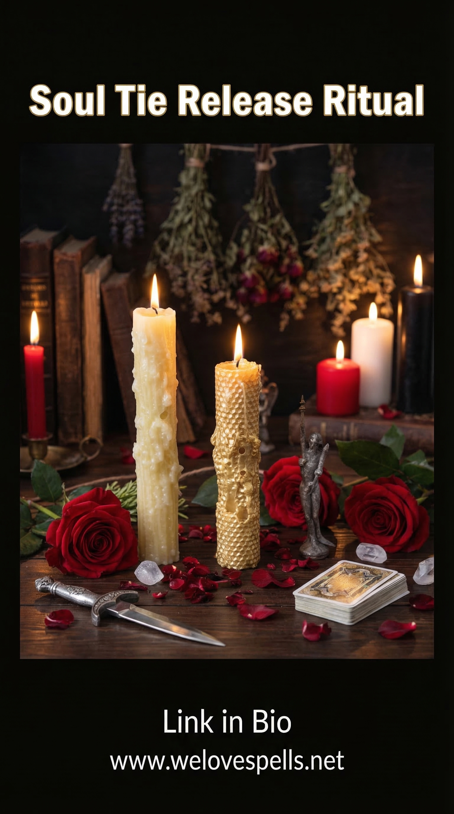 Powerful Soul Tie Release Spell Candle Burning in Ceremony