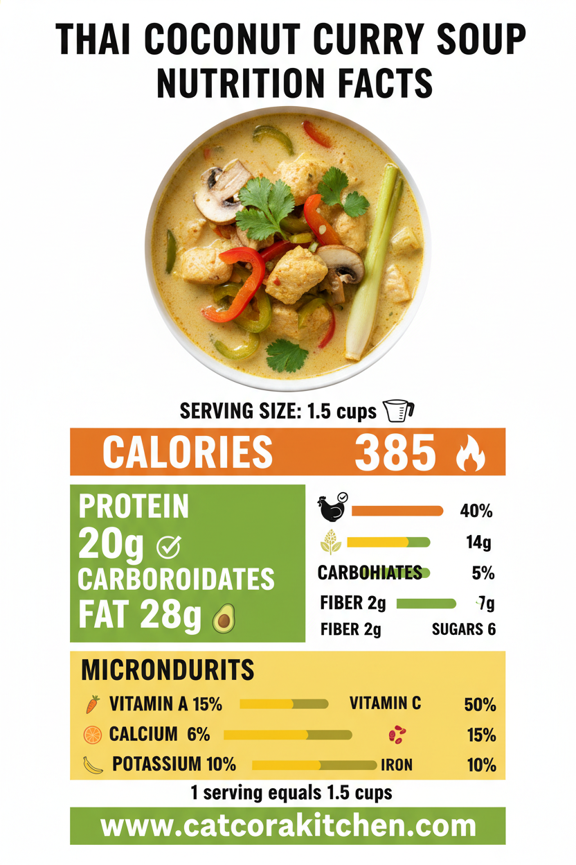 Thai coconut curry soup nutritional information