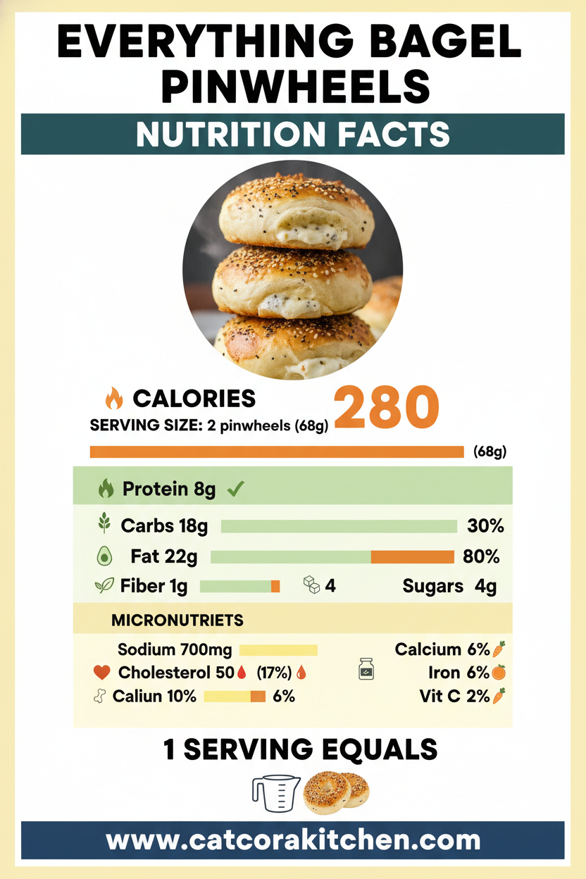 Everything bagel pinwheels nutritional information