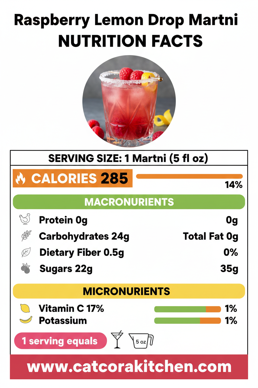 Raspberry lemon drop martini nutritional information