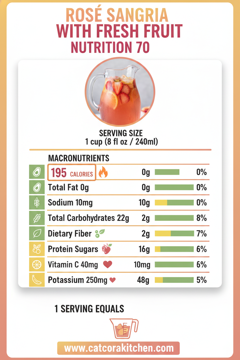 Rosé sangria with fresh fruit nutritional information