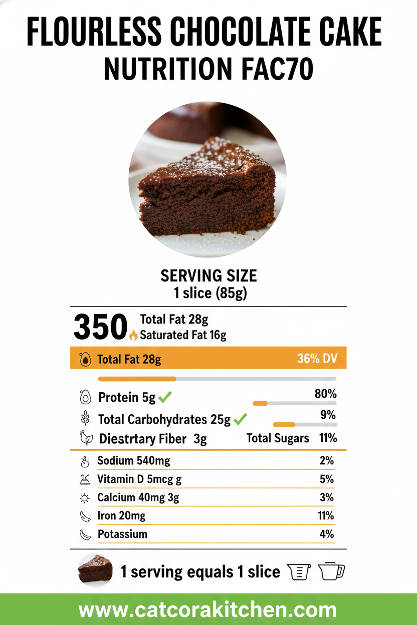 Flourless chocolate cake nutritional information