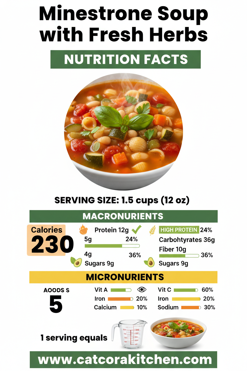 Minestrone soup with fresh herbs nutritional information