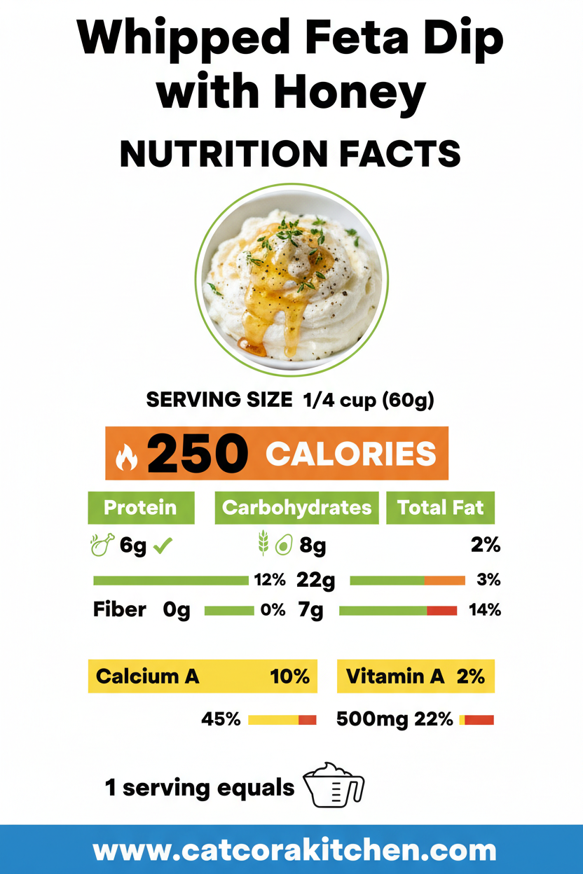Whipped feta dip with honey nutritional information