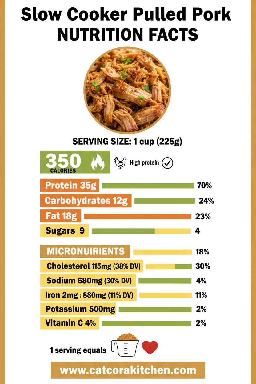 Slow cooker pulled pork nutritional information