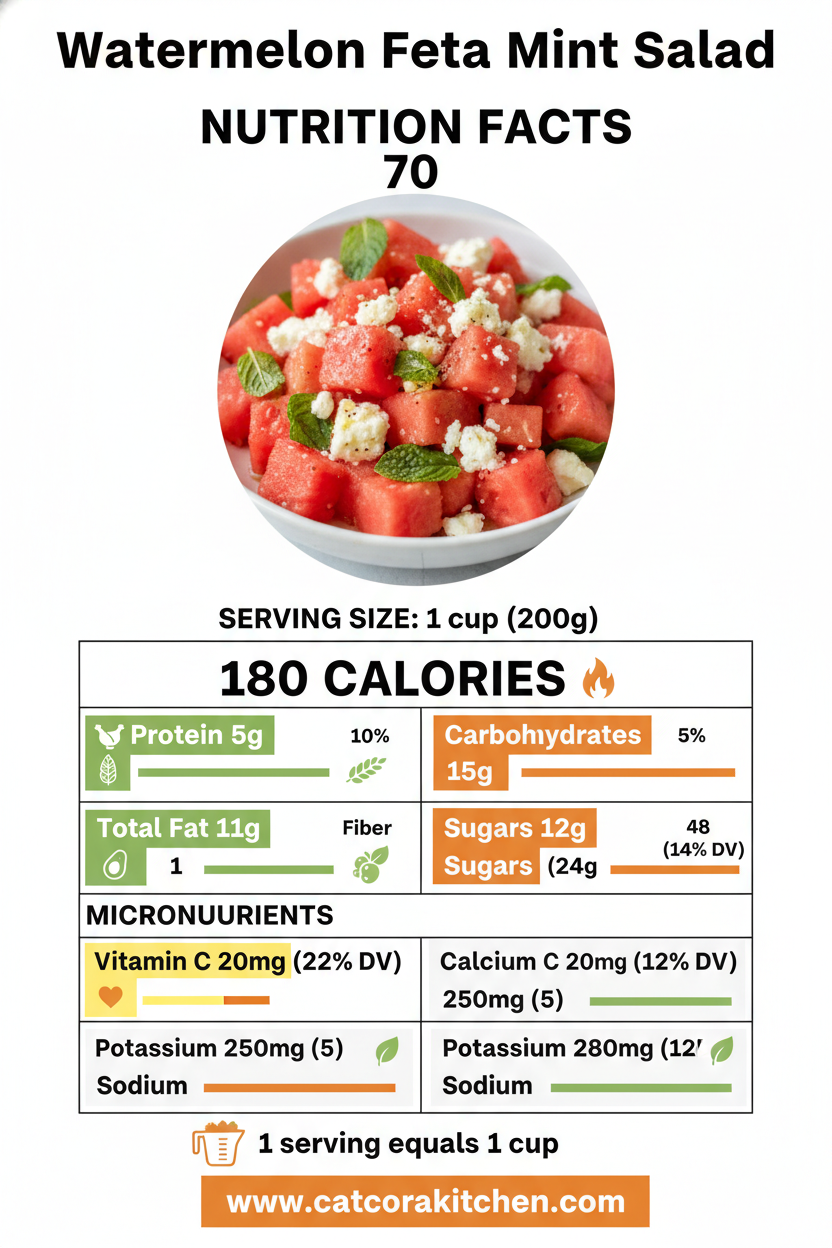 Watermelon feta mint salad nutritional information