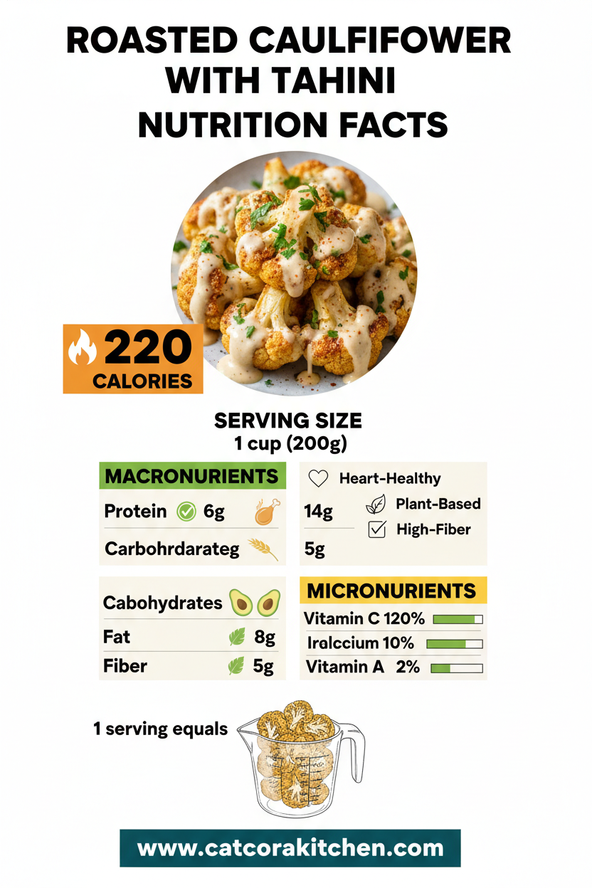 Roasted cauliflower with tahini nutritional information
