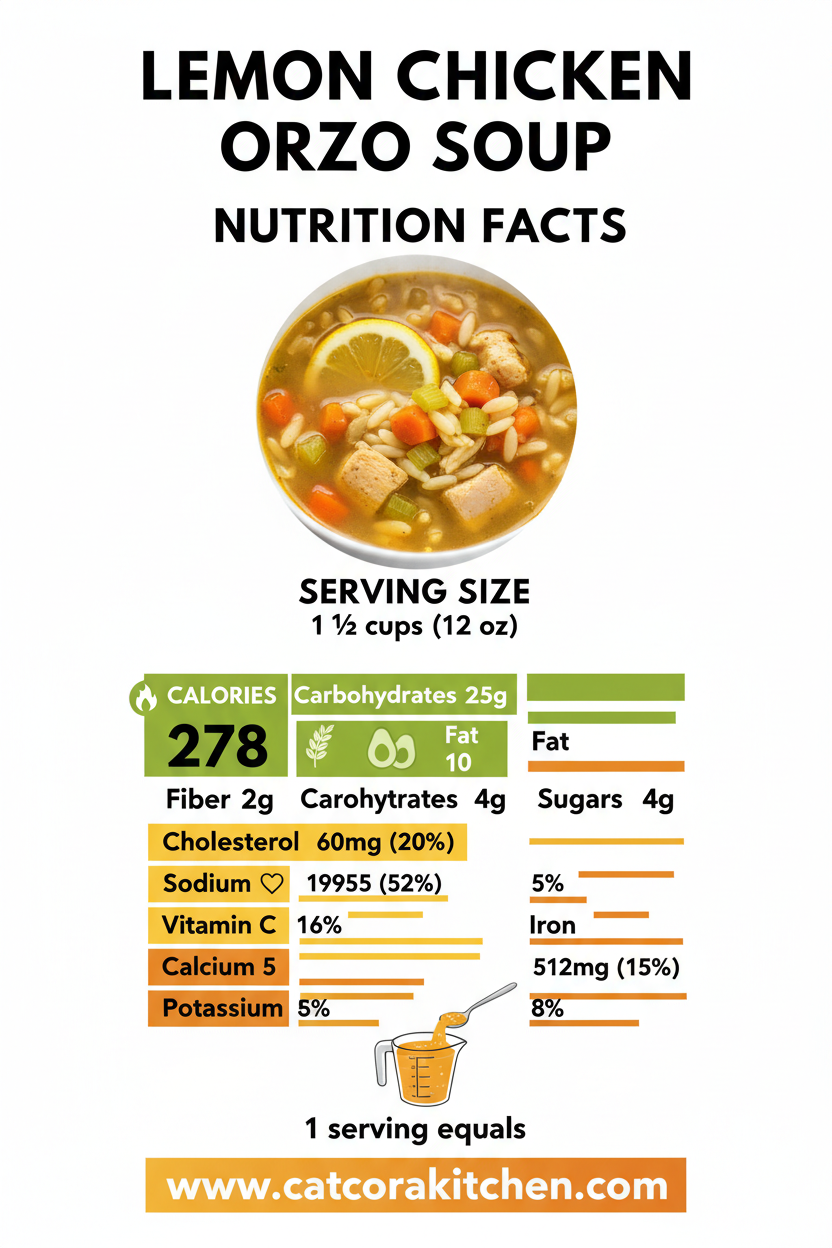 Lemon chicken orzo soup nutritional information