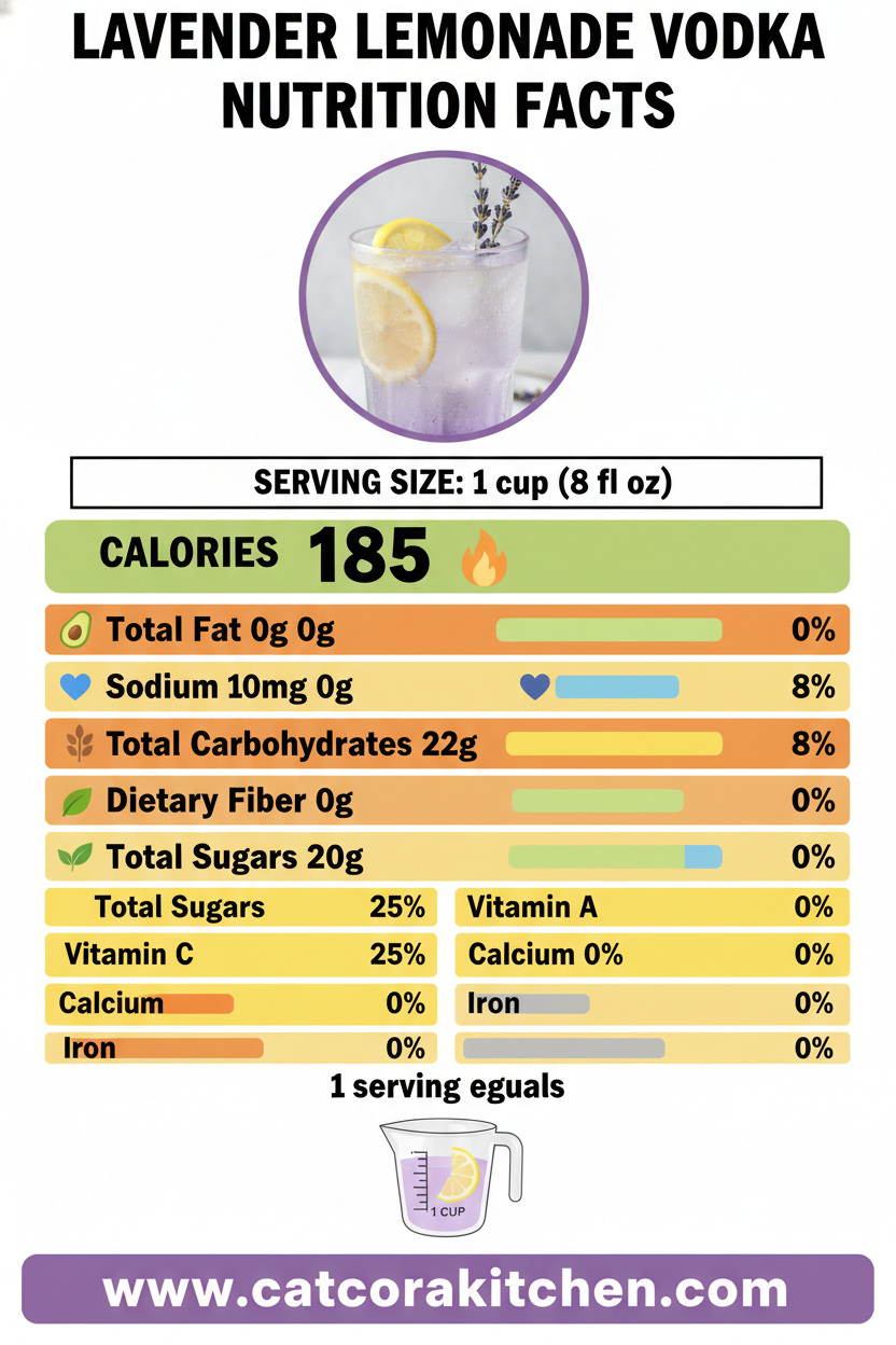 Lavender lemonade vodka nutritional information