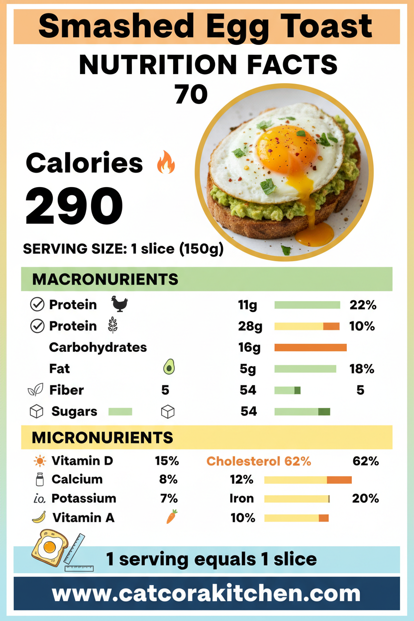 Smashed egg toast nutritional information