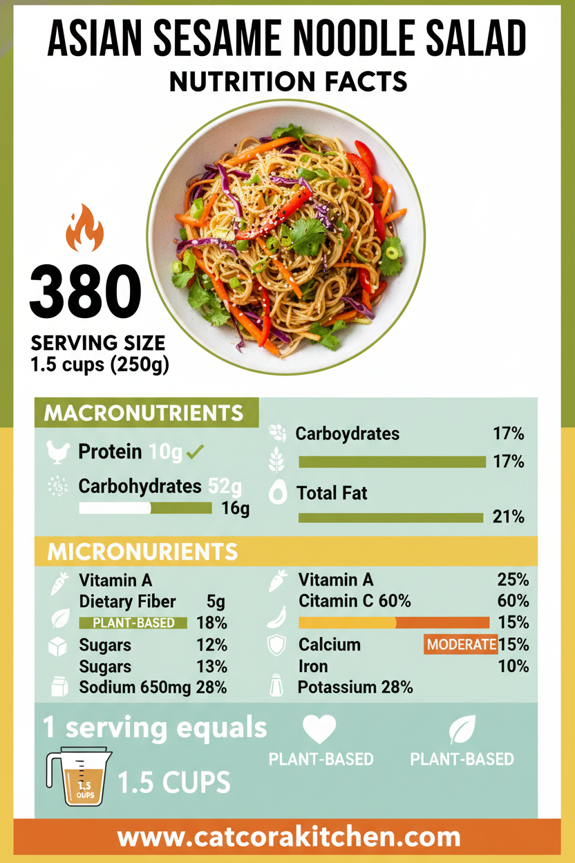 Asian sesame noodle salad nutritional information