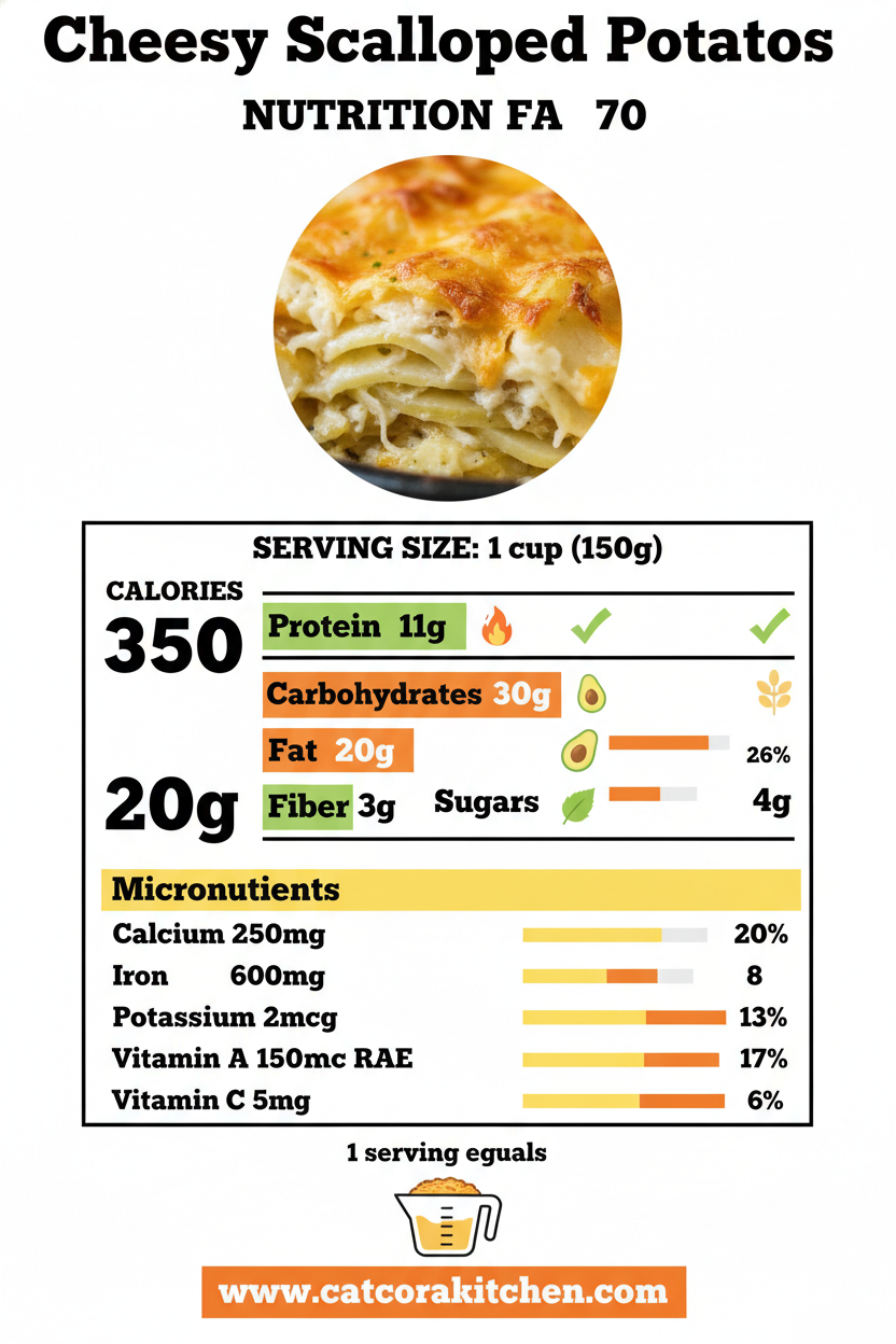 Cheesy scalloped potatoes nutritional information