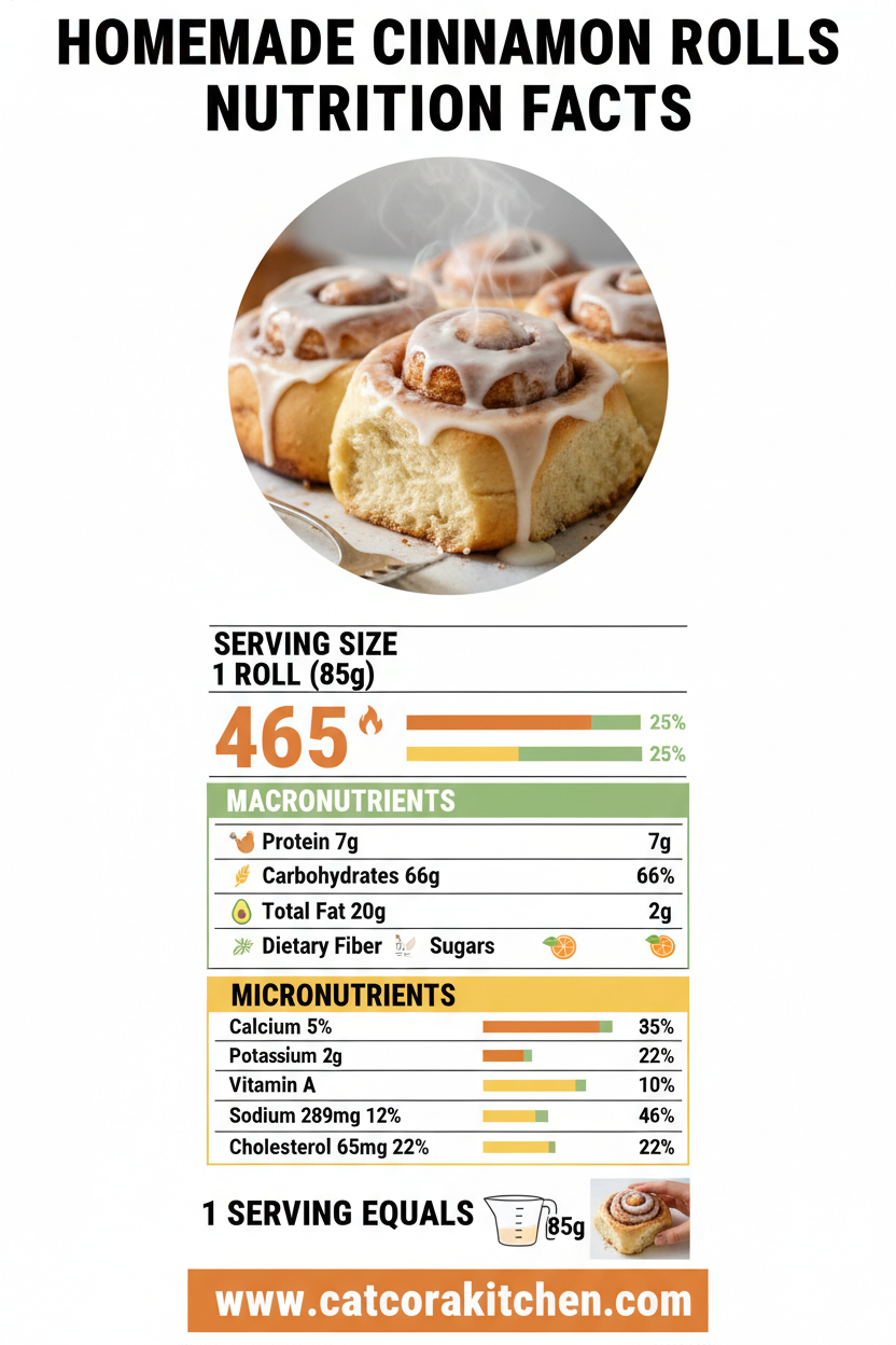 Homemade cinnamon rolls nutritional information