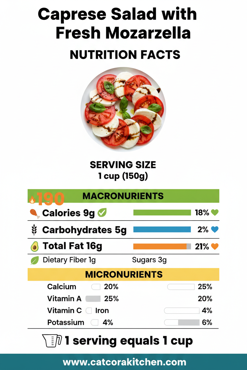 Caprese salad with fresh mozzarella nutritional information