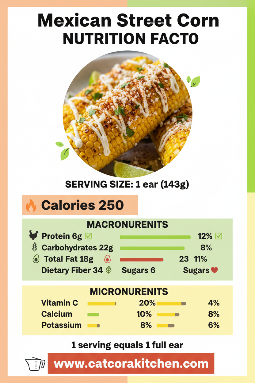 Mexican street corn nutritional information