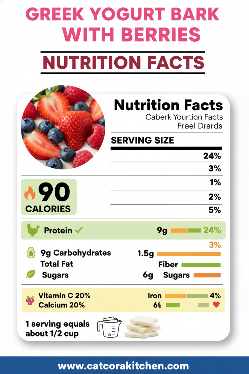 Greek yogurt bark with berries nutritional information