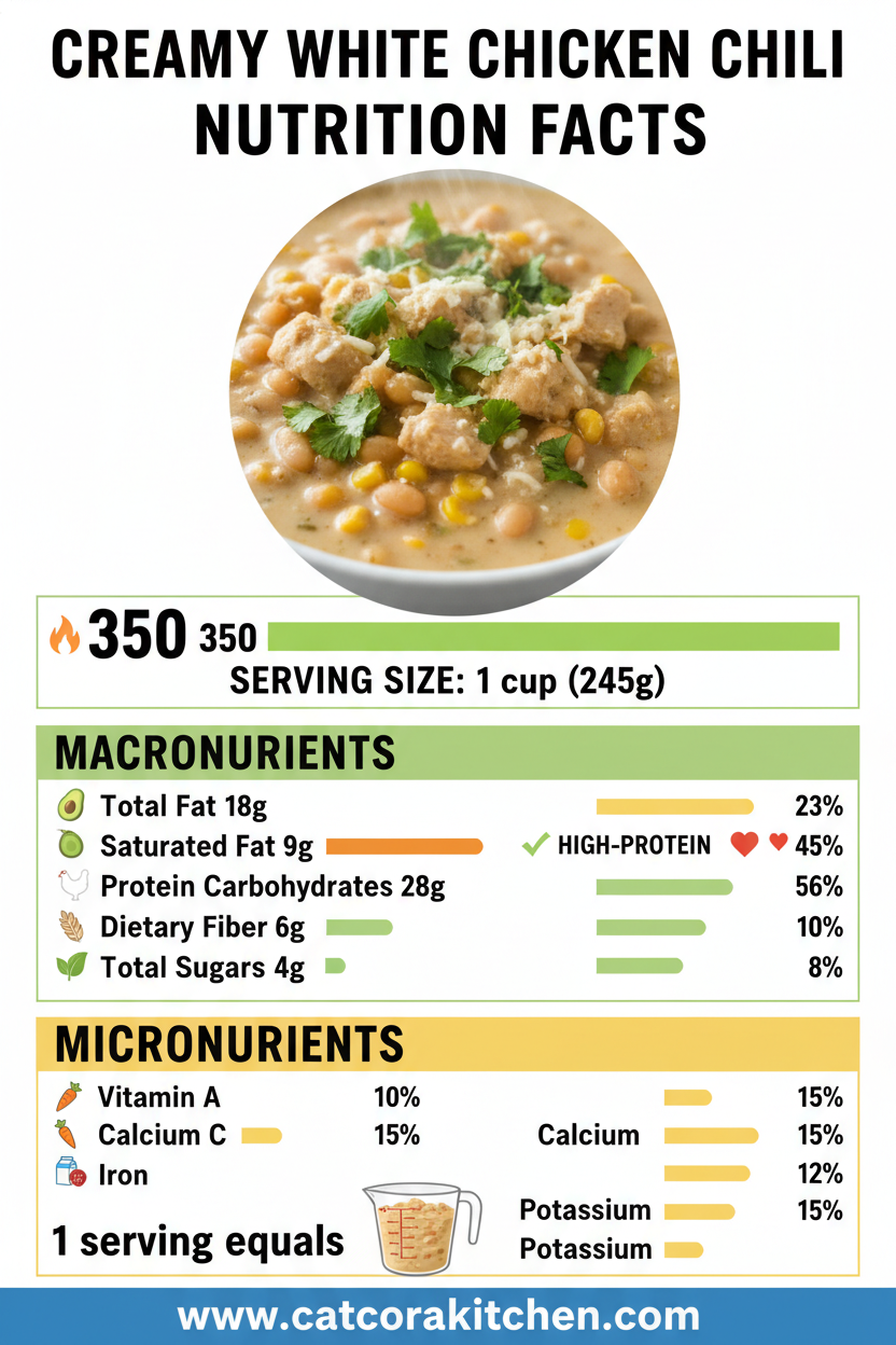Creamy white chicken chili nutritional information