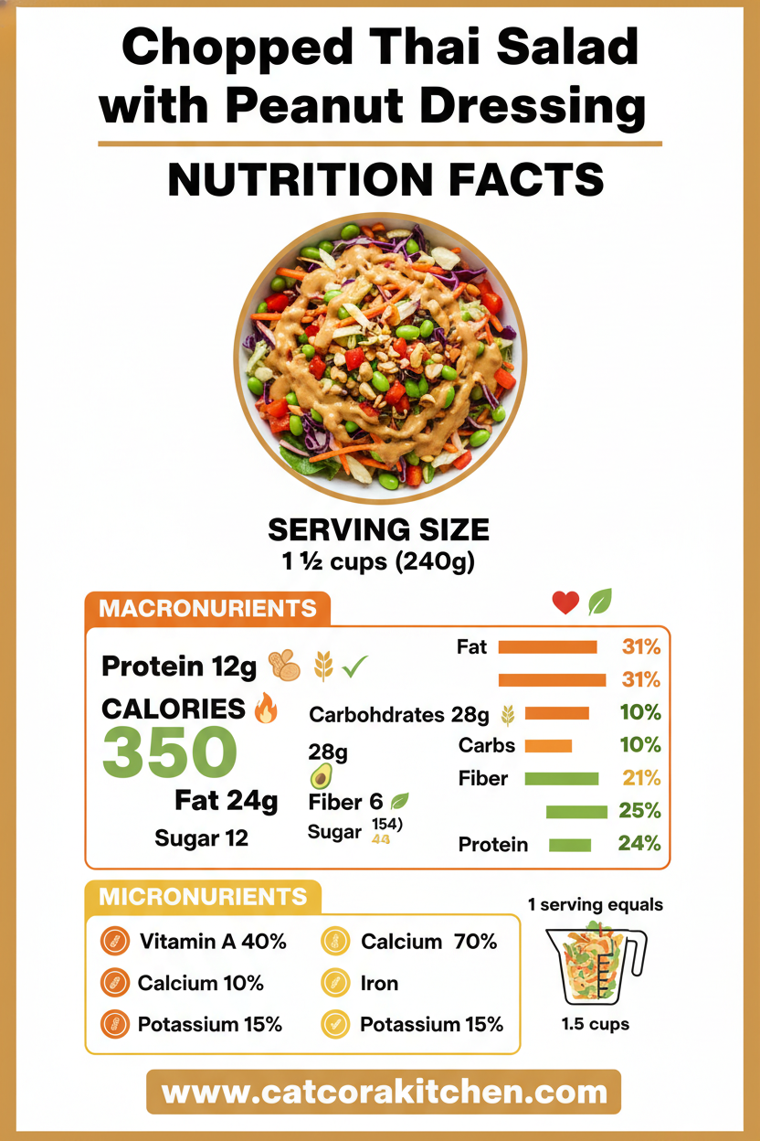Chopped Thai salad with peanut dressing nutritional information