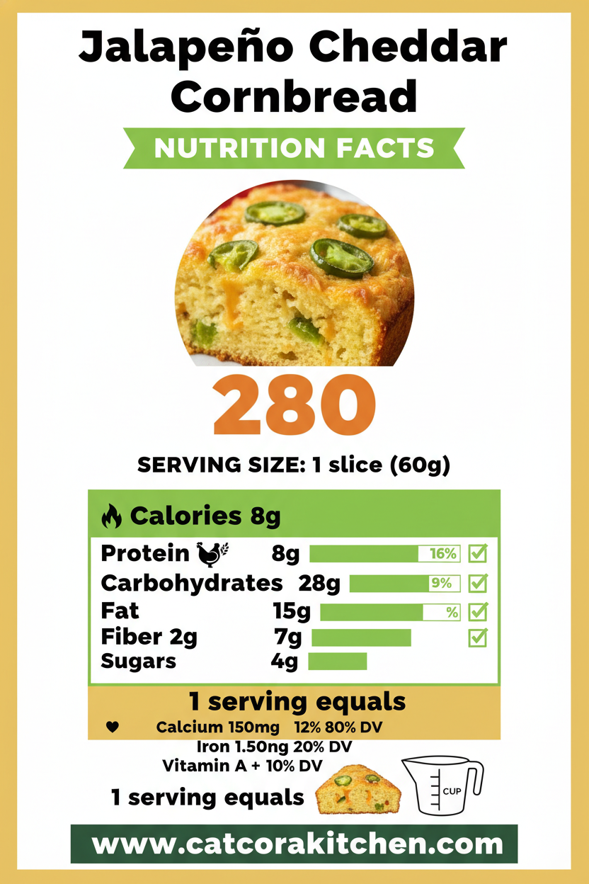 Jalapeño cheddar cornbread nutritional information