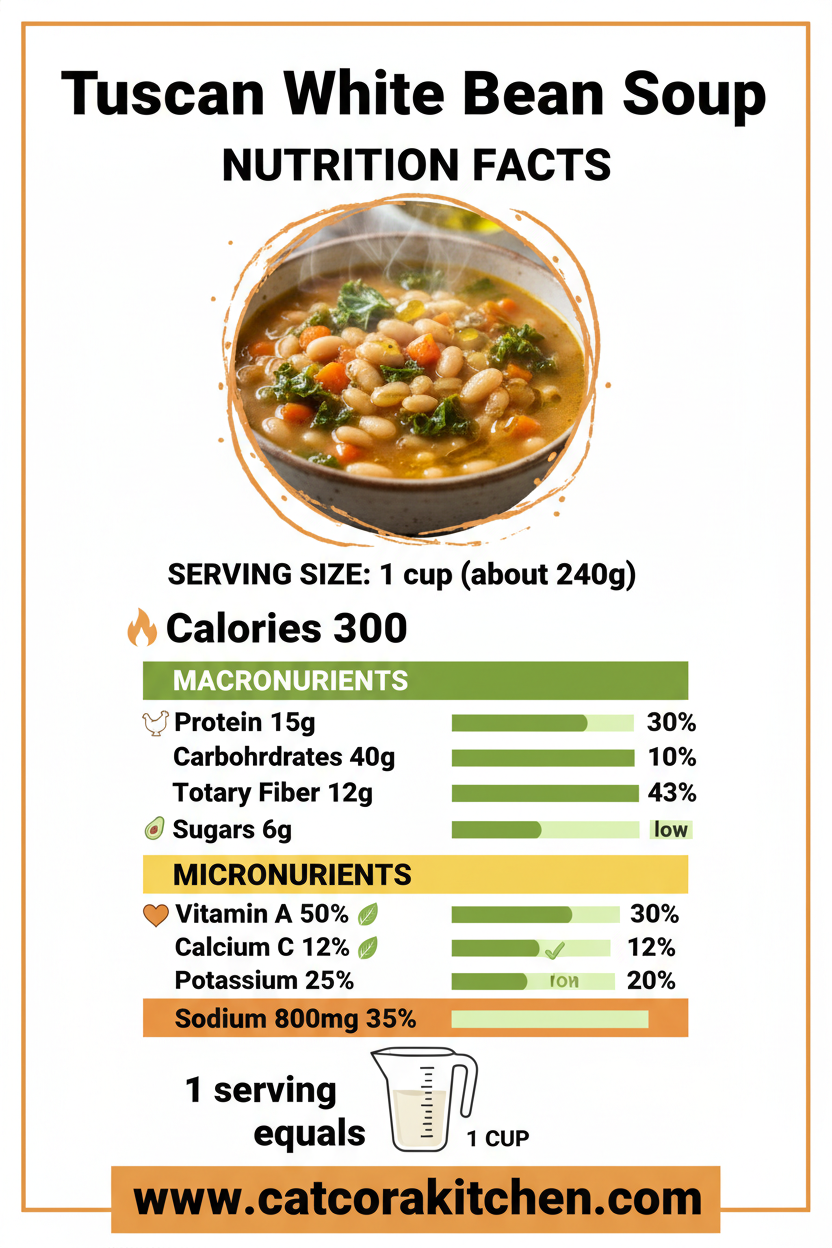 Tuscan white bean soup nutritional information