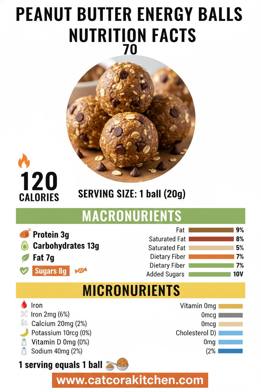 Peanut butter energy balls nutritional information