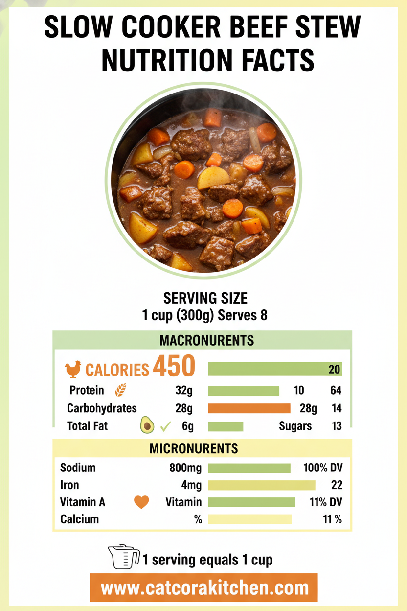 Slow cooker beef stew nutritional information