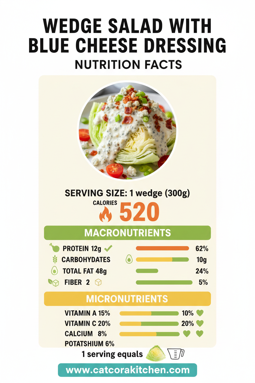 Wedge salad with blue cheese dressing nutritional information
