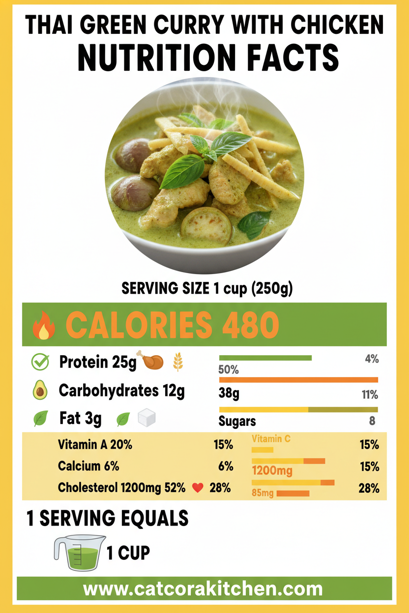 Thai green curry with chicken nutritional information