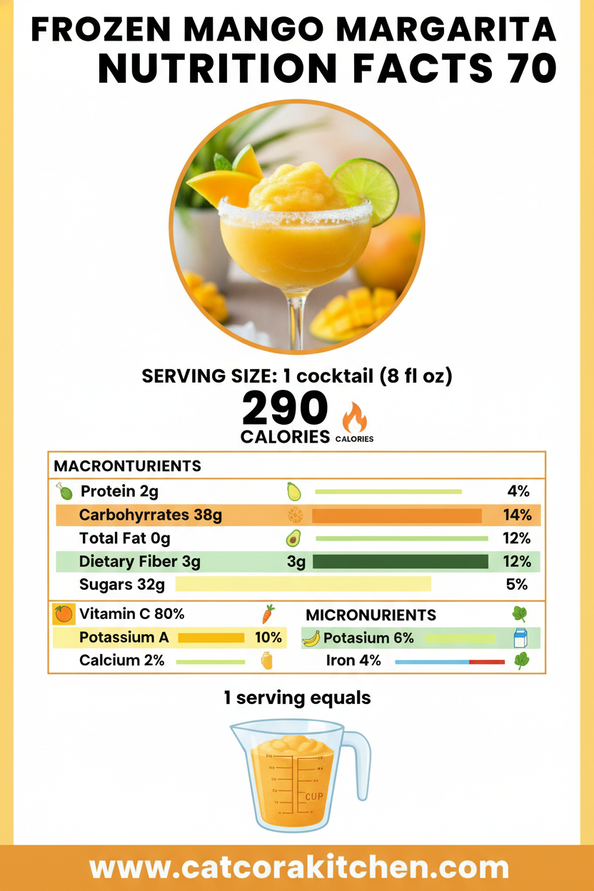 Frozen mango margarita nutritional information