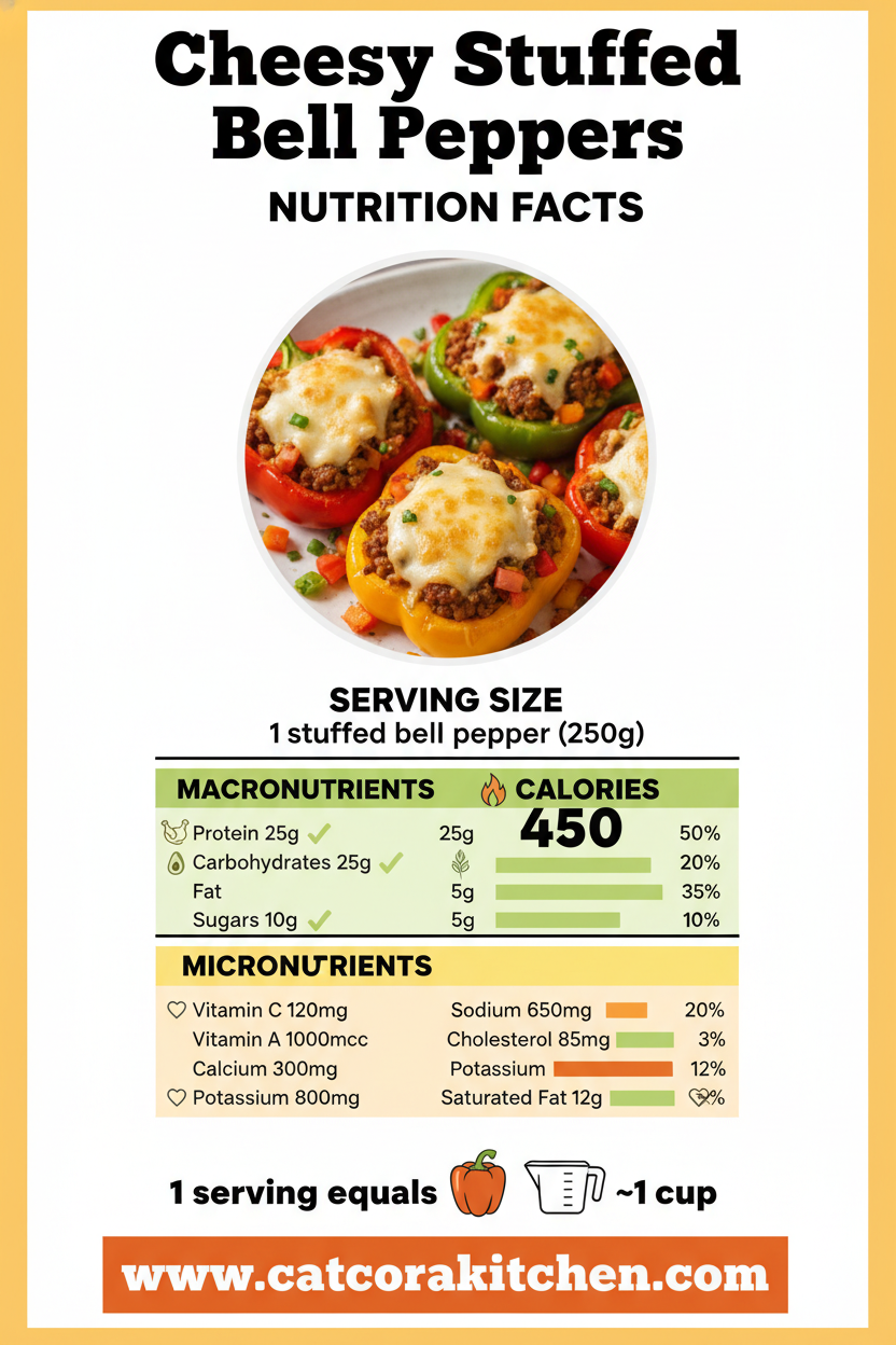 Cheesy stuffed bell peppers nutritional information