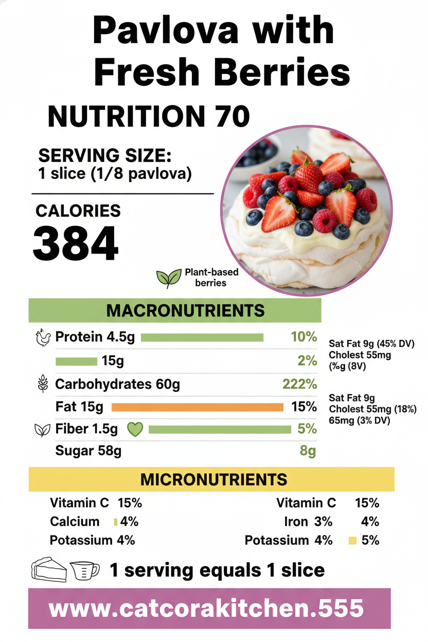 Pavlova with fresh berries nutritional information
