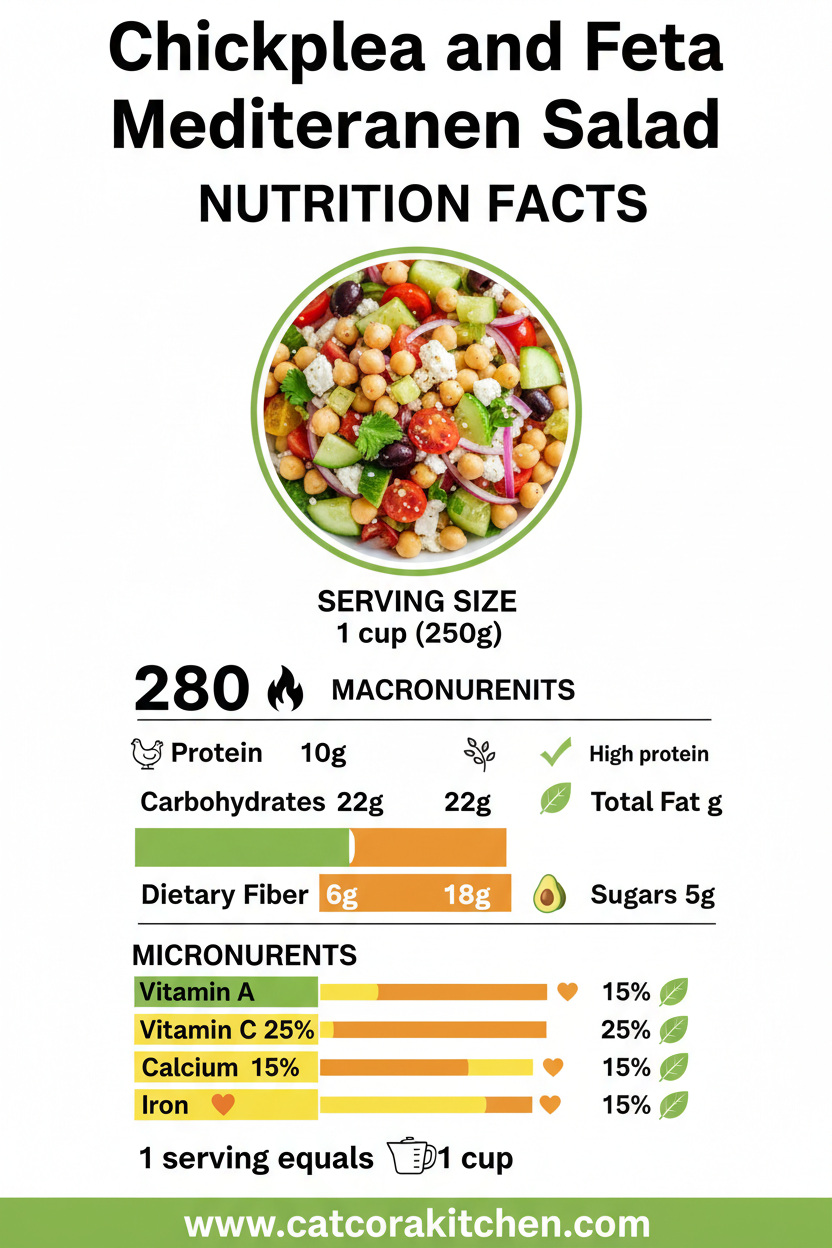 Chickpea and feta Mediterranean salad nutritional information
