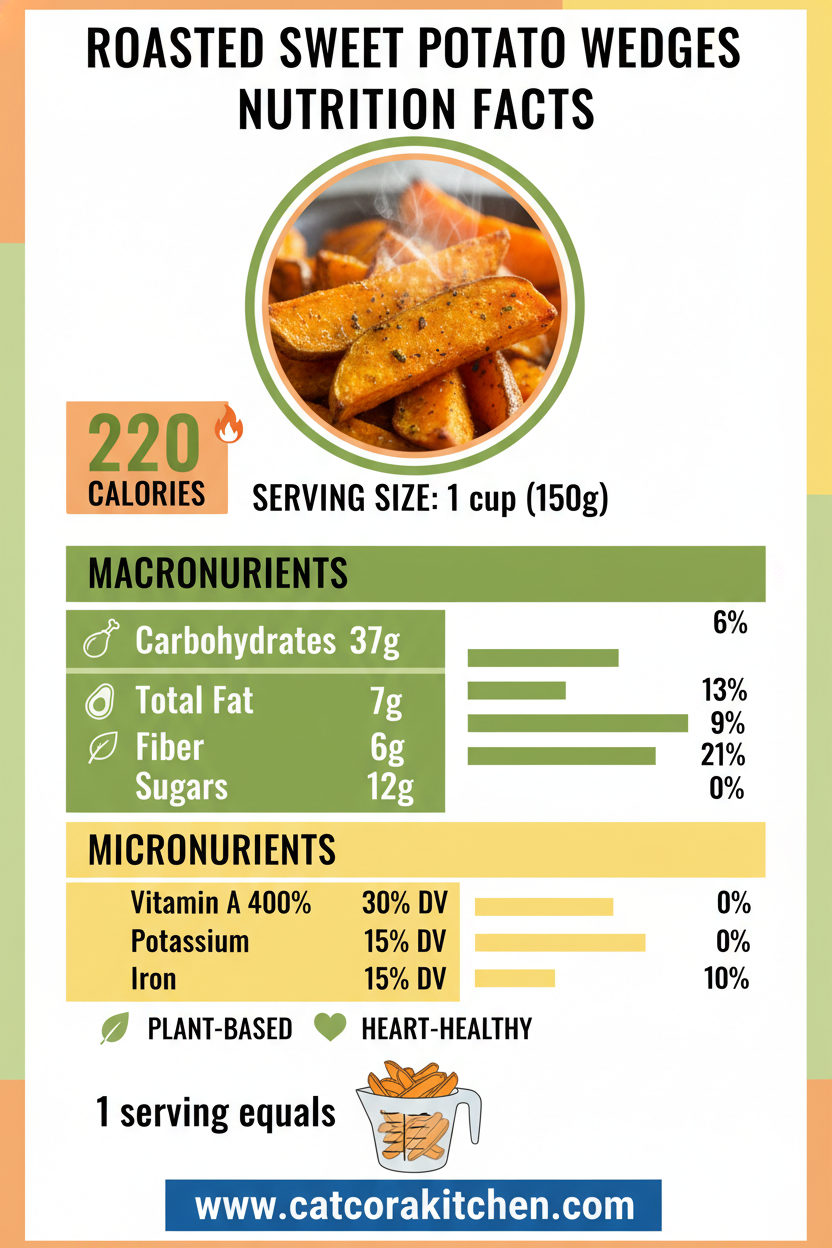 Roasted sweet potato wedges nutritional information