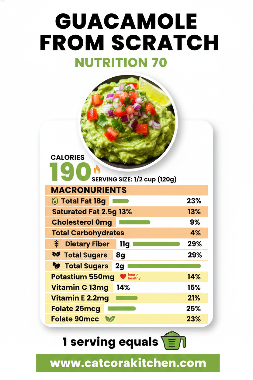 Guacamole from scratch nutritional information