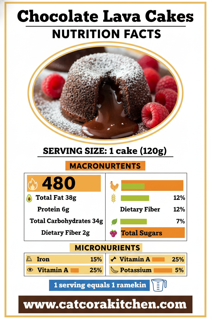 Chocolate lava cakes nutritional information