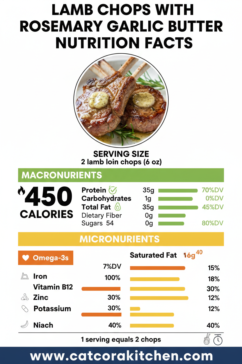 Lamb chops with rosemary garlic butter nutritional information