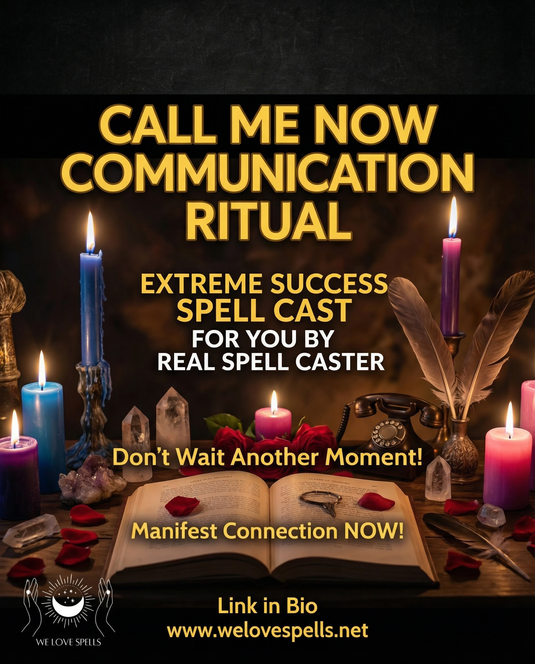 Call Me Now Communication Ritual spell candle and aura energy