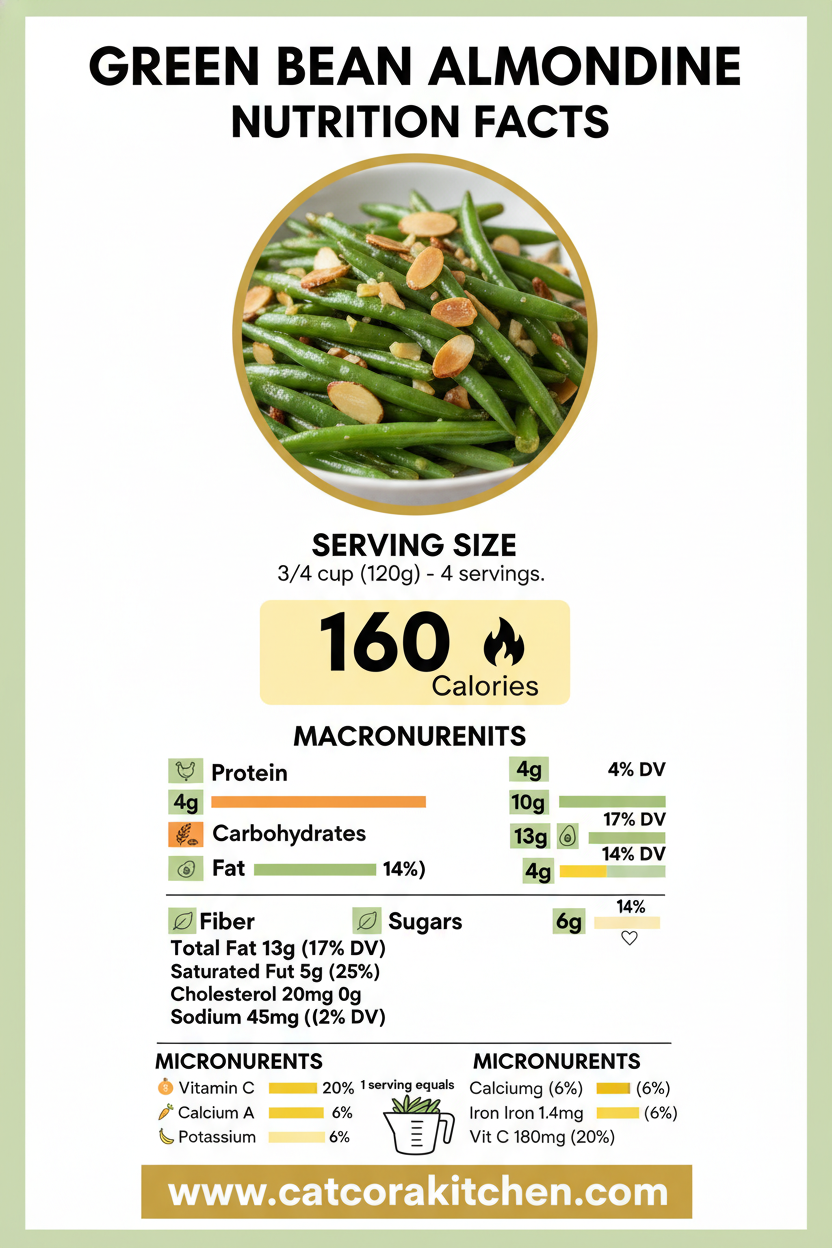 Green bean almondine nutritional information