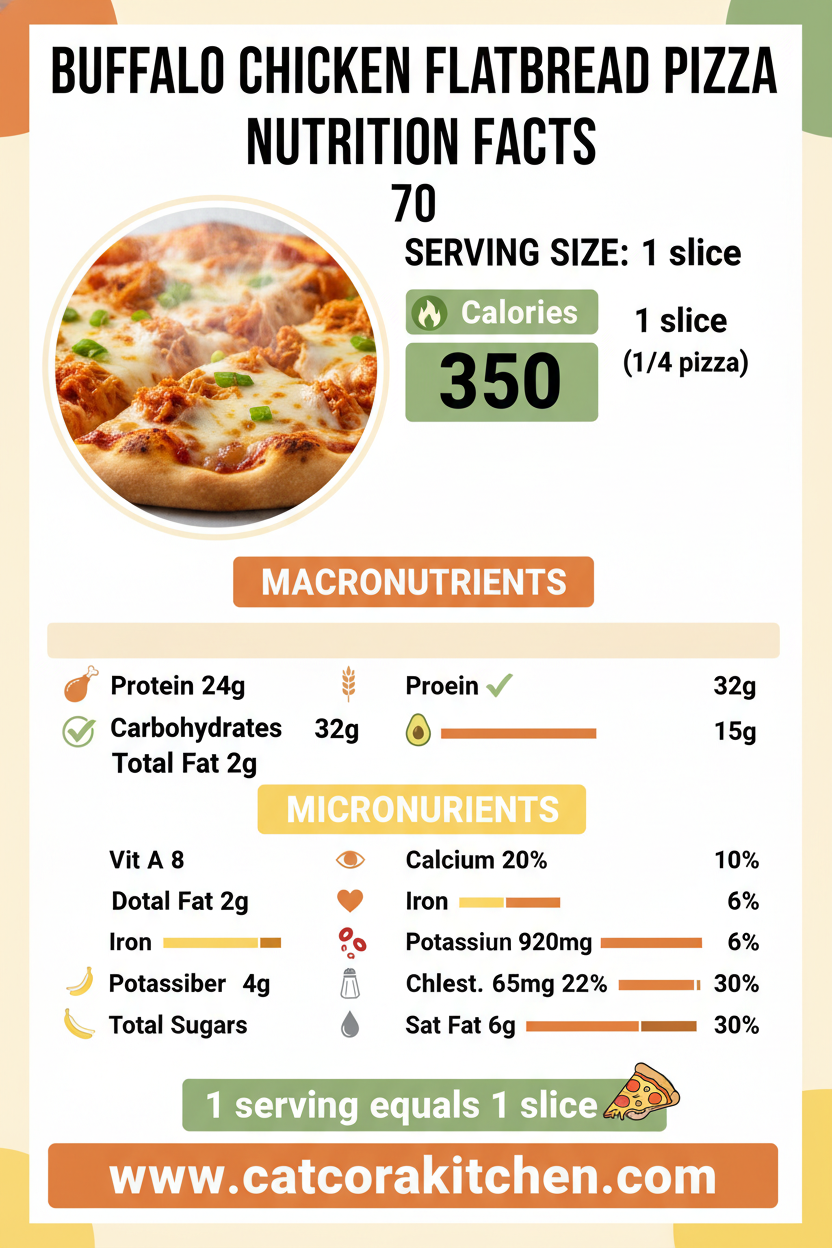 Buffalo chicken flatbread pizza nutritional information