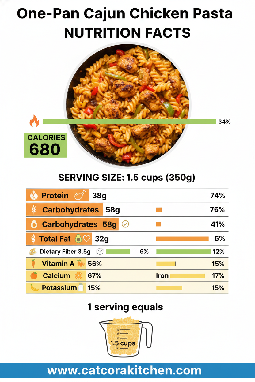 One-pan Cajun chicken pasta nutritional information