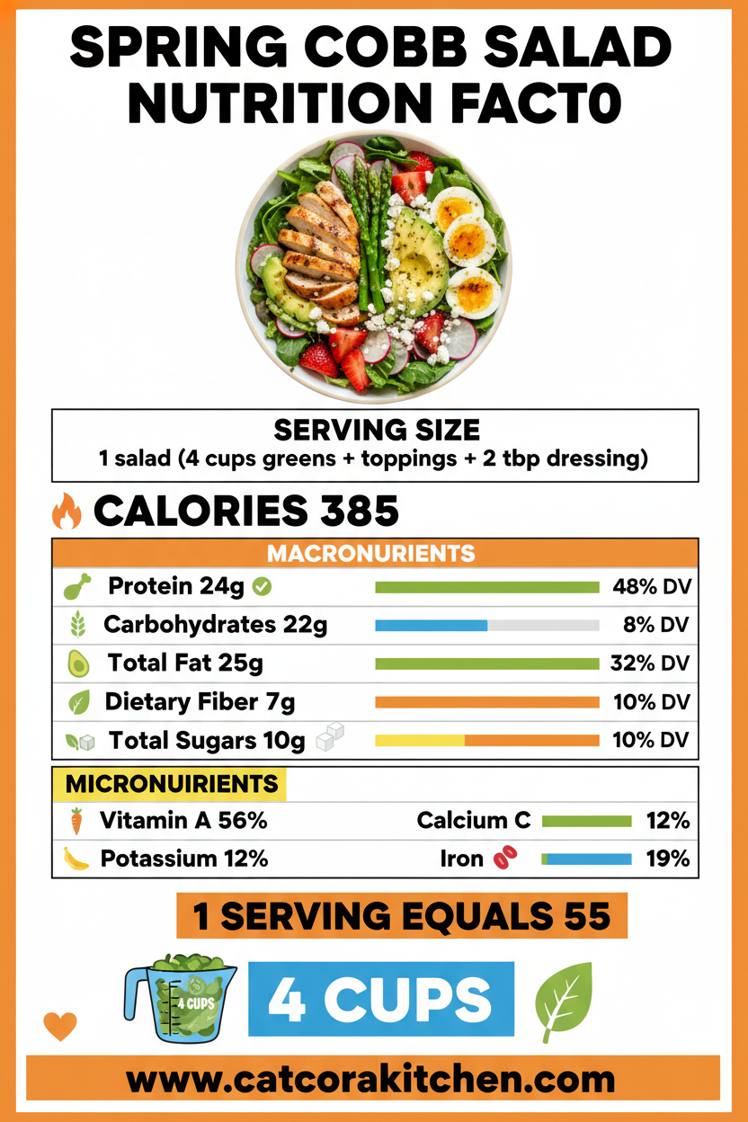 Spring Cobb salad nutritional information