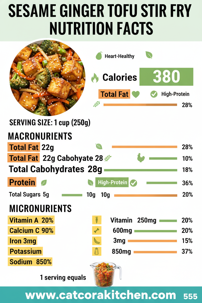 Sesame ginger tofu stir fry nutritional information