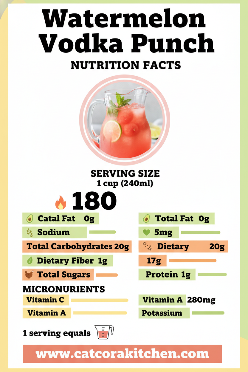 Watermelon vodka punch nutritional information
