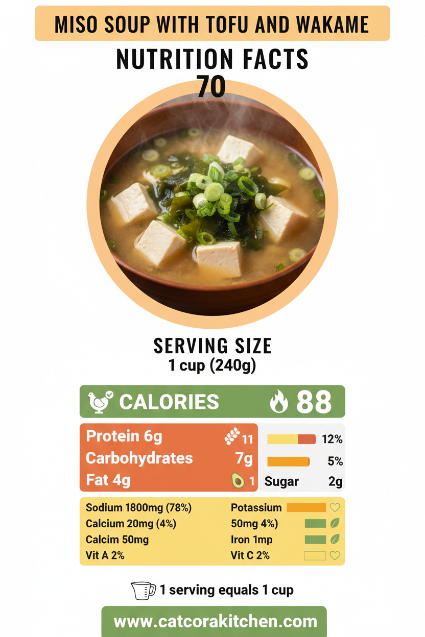 Miso soup with tofu and wakame nutritional information
