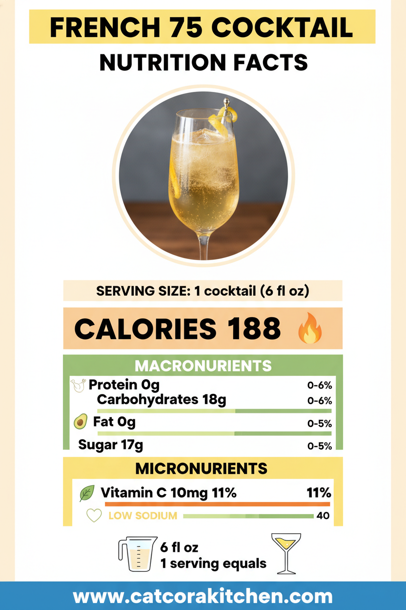 French 75 Cocktail nutritional information