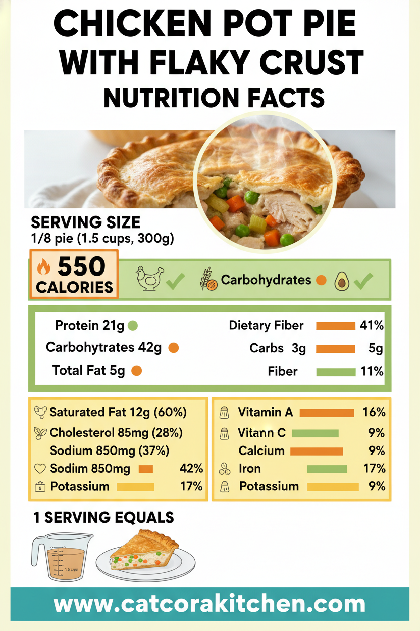 Chicken pot pie with flaky crust nutritional information