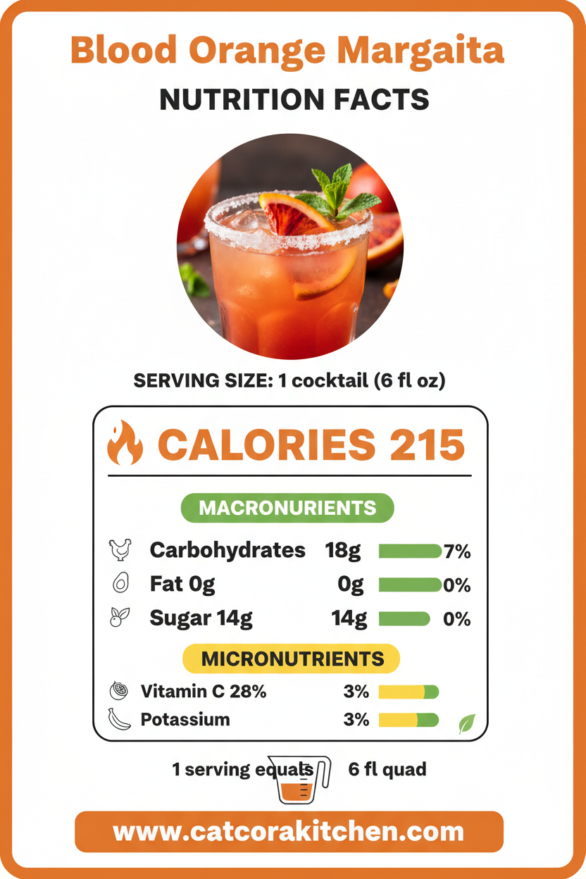 Blood orange margarita nutritional information