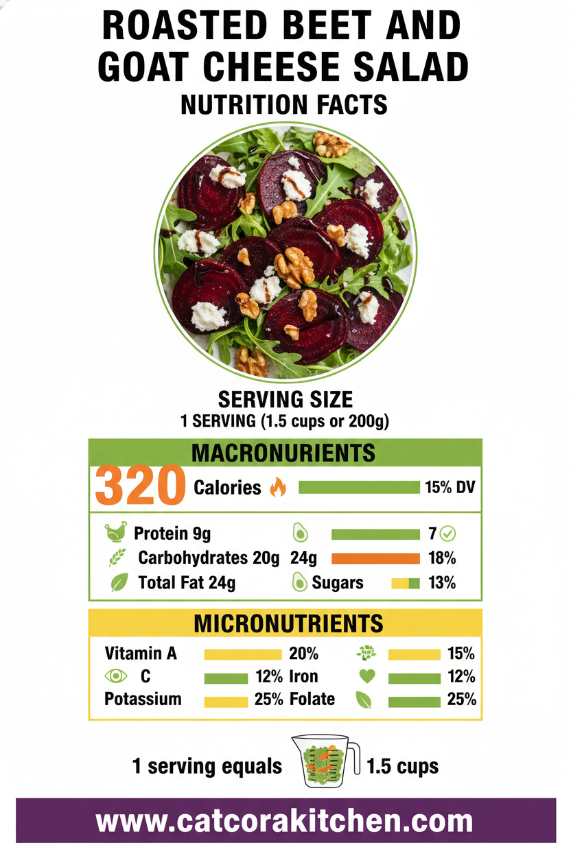 Roasted beet and goat cheese salad nutritional information