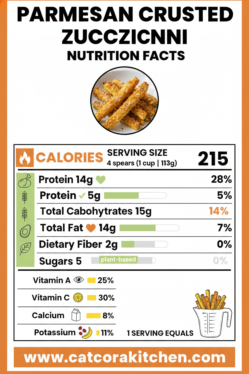 Parmesan crusted zucchini nutritional information